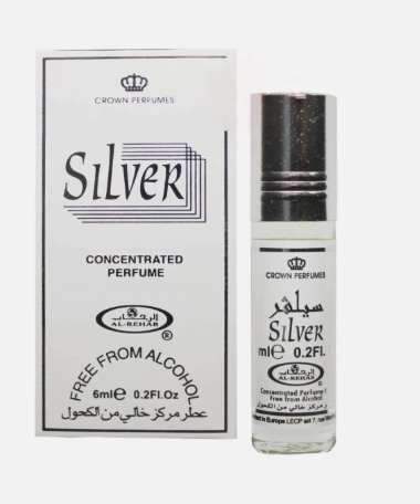 Al Rehab Silver Unisex 6ml x6 Concentrated Perfume Oil Roll-on