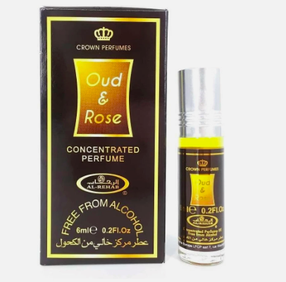 Al Rehab Oud & Rose Unisex 6ml x6 Concentrated Perfume Oil Roll-on